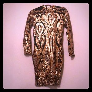Gold sequin dress